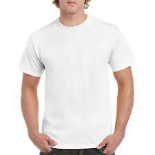 Gildan Men's Plain Cotton Short Sleeve White Crew T-Shirt,