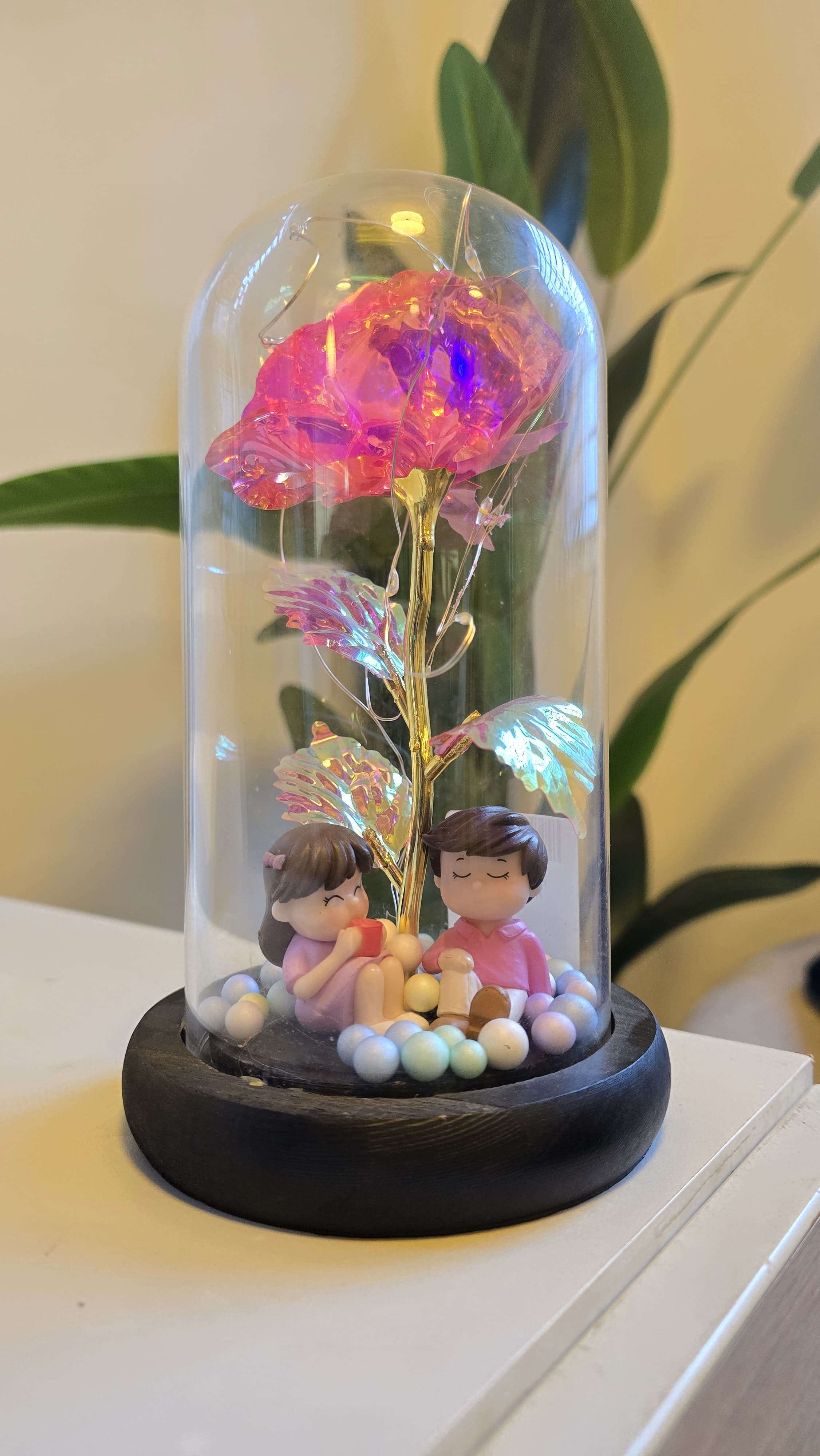 Enchanted Rose Glass Dome