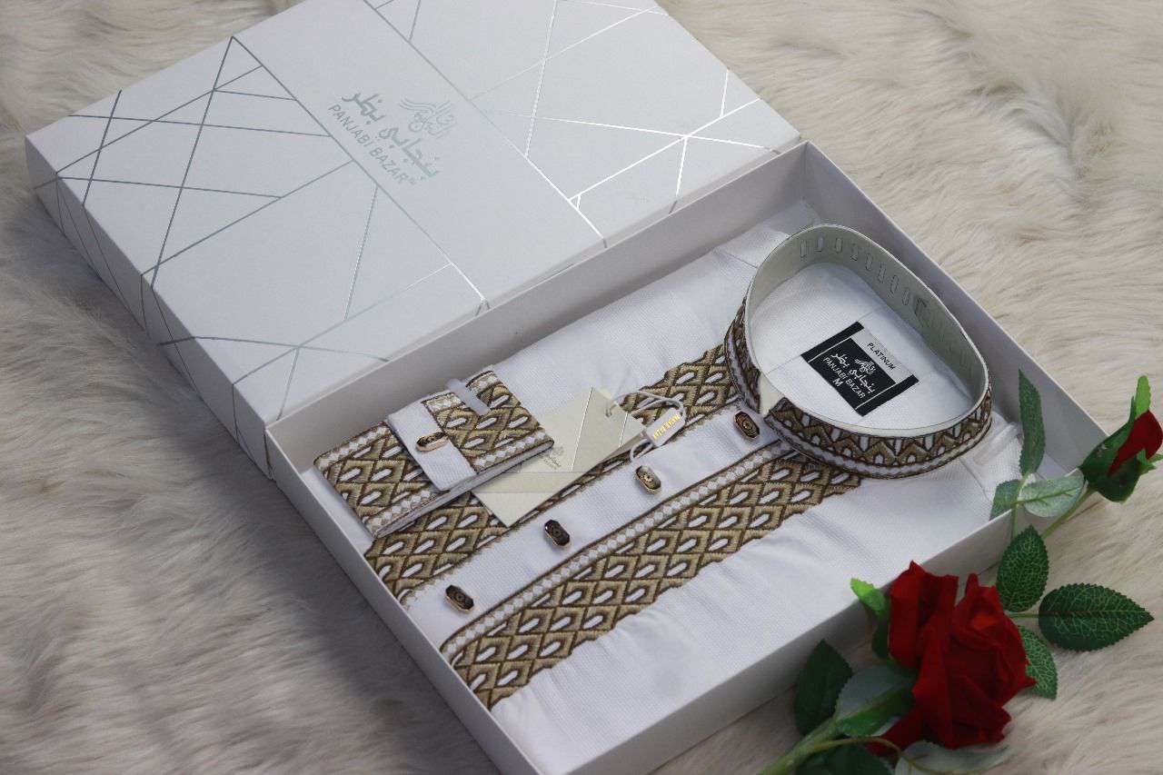 ELITE Quality Embroidered Panjabi For Men I MP-82  -guptodhan.com