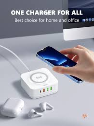 LDNIO AW004 32W desktop wireless charger with PD+QC ports