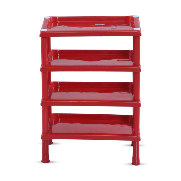 Tel Shoe Rack 4 Step - Red