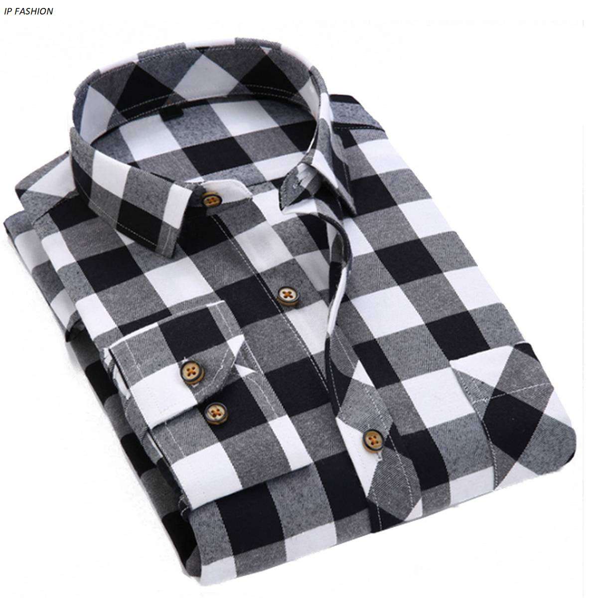 Stylish Slim-Fit Cotton Check Shirt For Men